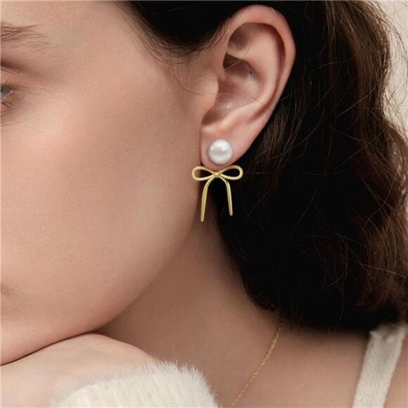 Pearl Dangle Earrings for Women | Elegant Drop Designs - Picture 4 of 5